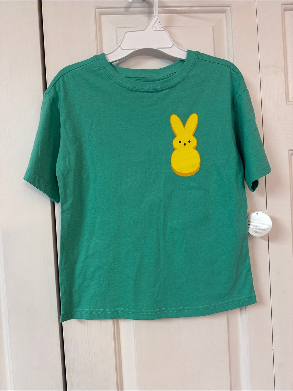 Kids Green Short-Sleeve Tee with Yellow Bunny Patch